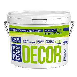Краска Тайфун Мастер Decor снежно-белая 3.1 л