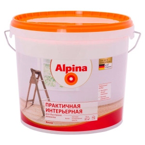Краска Alpina Практичная интерьерная белая 5 л