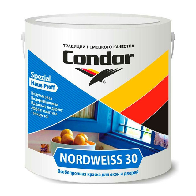 Краска Condor Nordweiss-30 для окон и дверей 3 кг