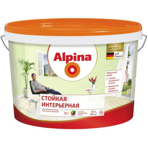 Краска Alpina Стойкая интерьерная База 1 белая 10 л