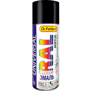 Эмаль-аэрозоль MAV Dr. Farber 07120-270 акриловая универсальная RAL 9005 черный янтарь глянцевая 520 мл
