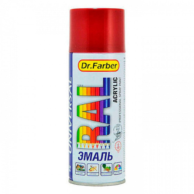 Эмаль-аэрозоль MAV Dr.Farber акриловая универсальная RAL 3003 рубиново-красная глянцевая 520 мл