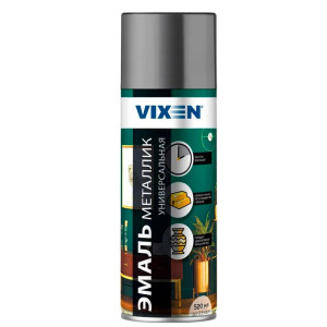 Эмаль Vixen VX19100 универсальная металлик алюминий 520 мл
