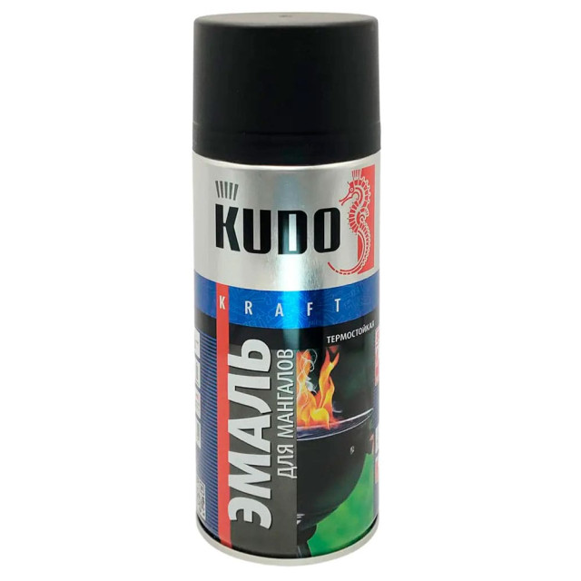 Эмаль для мангалов Kudo KU-5122 термостойкая черная 520 мл