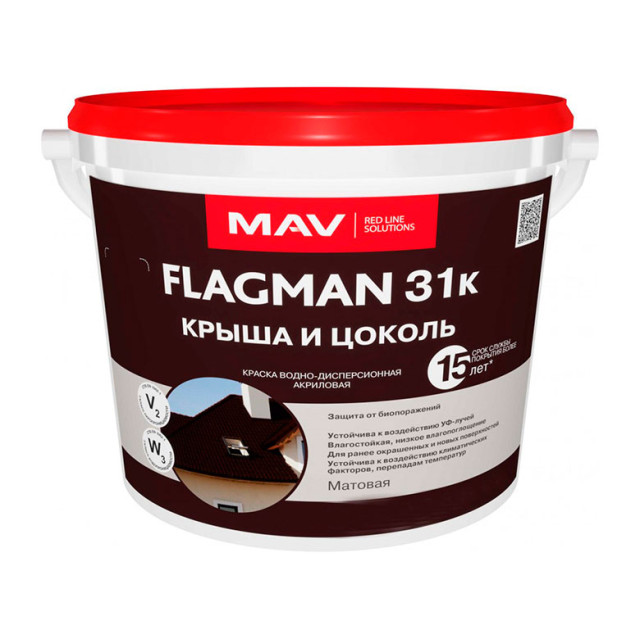 Краска MAV Flagman 31к для крыши и цоколя графит матовая 11 л