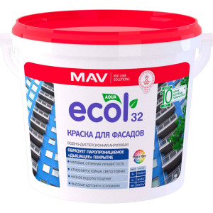 Краска для фасадов MAV Ecol 32 белая матовая 11 л