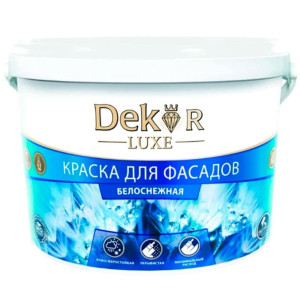 Краска Dekor ВД-АК-111 для фасадов белоснежная 25 кг