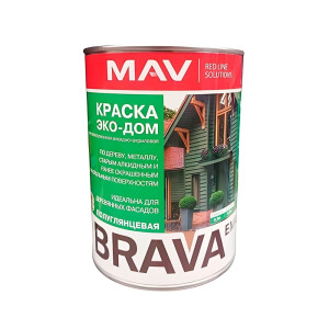 Краска MAV Brava Эко-Дом база TR полуглянцевая 0.9 л