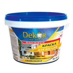 Краска Dekor ВД-АК-111 для фасадов силиконовая 7 кг