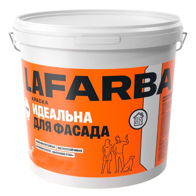 Краска Goldbastik Lafarba фасадная глубокоматовая белая 15 кг