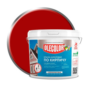 Краска Olecolor акриловая по кирпичу красно-коричневая 7 кг
