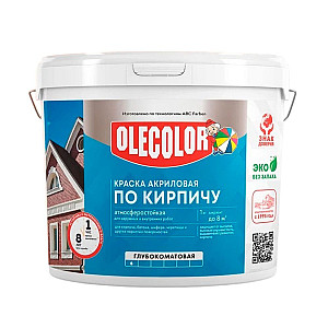 Краска Olecolor акриловая по кирпичу серая 7 кг