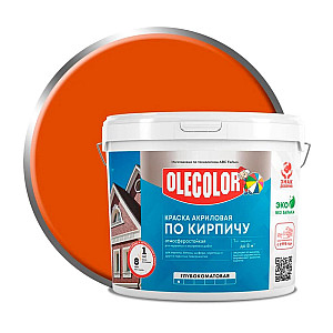 Краска Olecolor акриловая по кирпичу терракотовая 7 кг