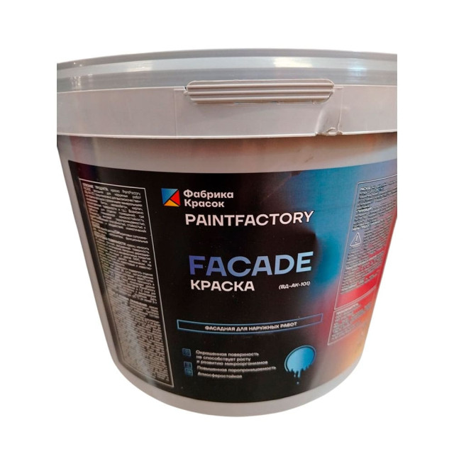 Краска PaintFactory Facade фасадная для наружных работ белая 15 кг