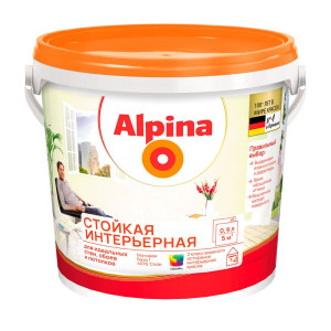 Краска Alpina Стойкая интерьерная База 1 белая 0.9 л