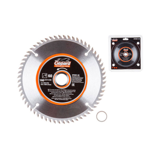 Диск пильный Gepard GP0901-60 160*20/16 мм 60 зубьев по дереву