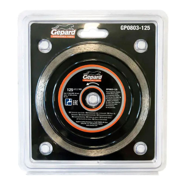 Круг алмазный Gepard GP0803-125 125*22 мм по керамике сплошной