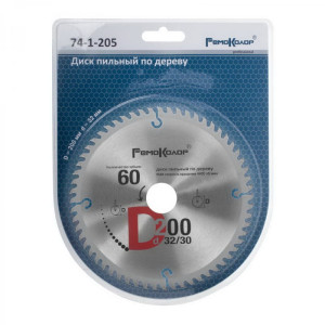 Диск пильный Remocolor 74-1-205  по дереву 200*32*60Т переходное кольцо 30 мм