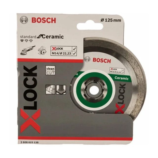 Диск алмазный по керамике Bosch X-LOCK Standard for Ceramic 125*22.23 мм