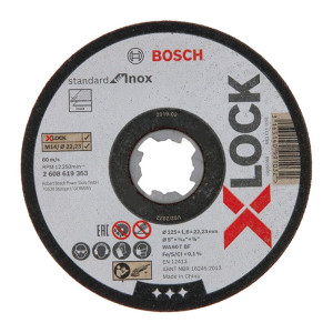 Круг отрезной Bosch X-LOCK Standard for Inox для нержавеющей стали 125*1.6*22.2 мм