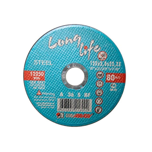 Круг отрезной Lugaabrasiv Long Life 125*1*22.2 мм сталь