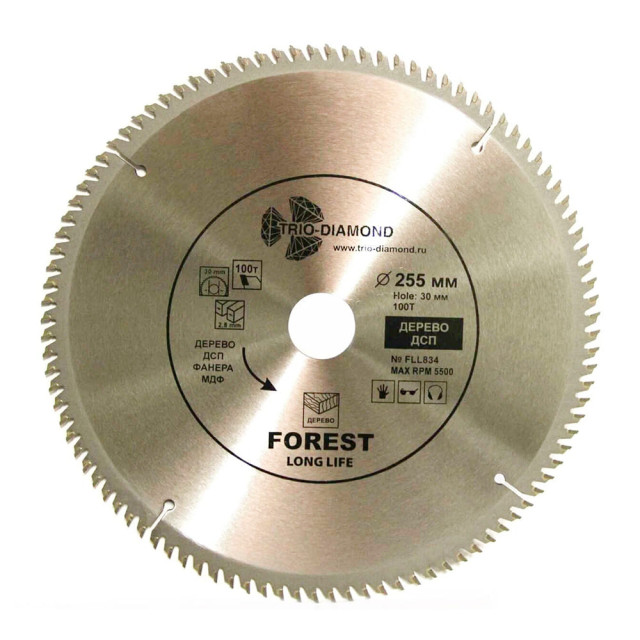 Диск пильный Trio-Diamond FLL834 255*30*100Т