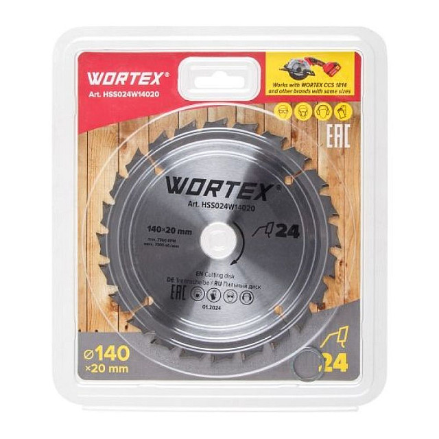 Диск пильный Wortex HSS024W14020 по дереву 140*20/16 мм