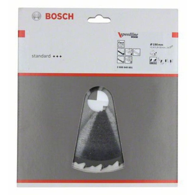 Диск пильный Bosch Speedline Wood по дереву 190*30 мм