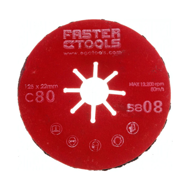 Диск шлифовальный Faster Tools 5808 125 мм Р80 рифленый