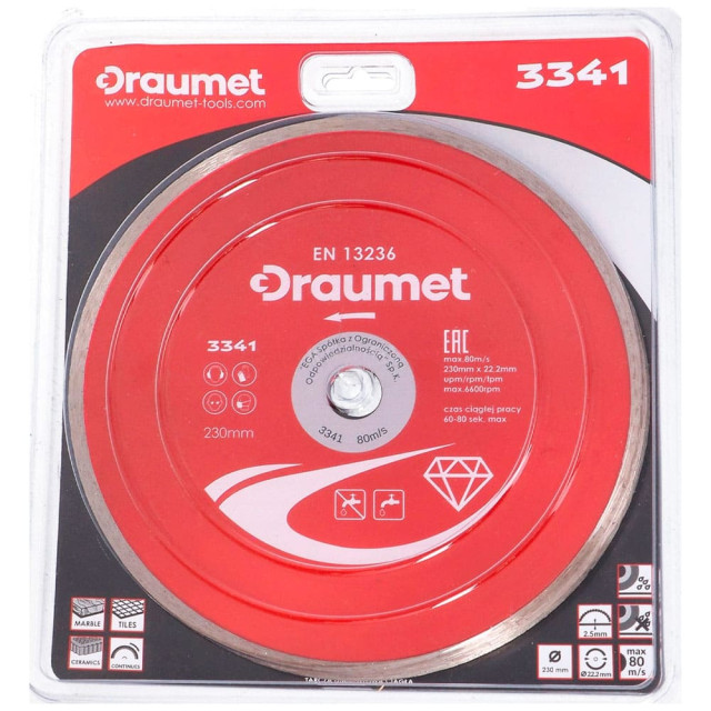 Диск алмазный Draumet Premium 3341 сплошной 230 мм