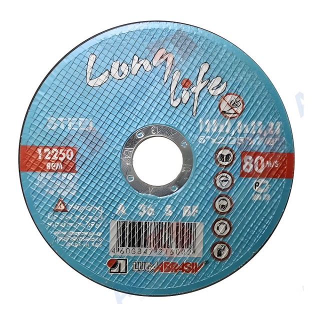 Круг отрезной Lugaabrasiv Long Life 125*1.4*22.2 мм для металла