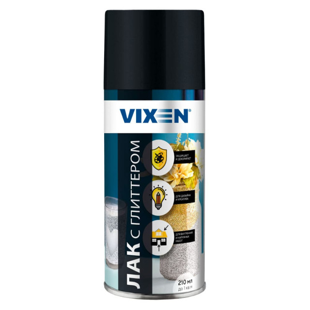Лак Vixen VX24016 с глиттером серебро 210 мл