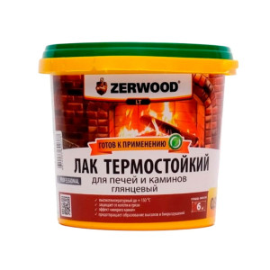 Лак термостойкий Zerwood LT для печей и каминов глянцевый 0.9 кг