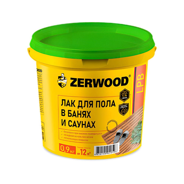 Лак Zerwood LPB для пола в банях и саунах с воском 0.9 кг