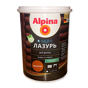 Лак Alpina Аква Лазурь для дерева махагон 0.9 л