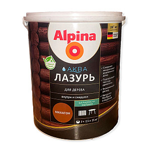 Лак Alpina Аква Лазурь для дерева махагон 2.5 л