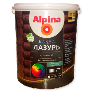 Лак Alpina Аква Лазурь 948106885 для дерева бесцветный 2.5 л