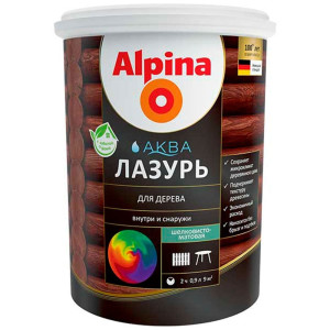 Лак Alpina Аква Лазурь 948106883 для дерева бесцветный 0.9 л