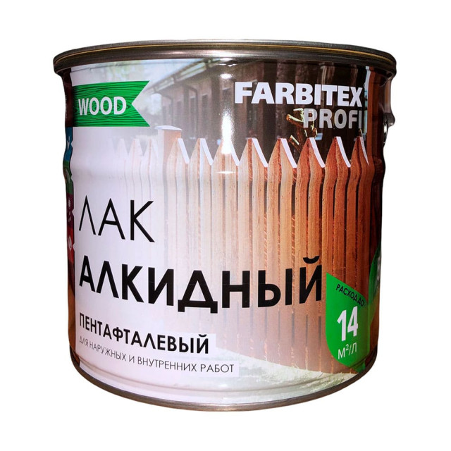 Лак Farbitex Profi Wood алкидный пентафталевый высокоглянцевый 3 л