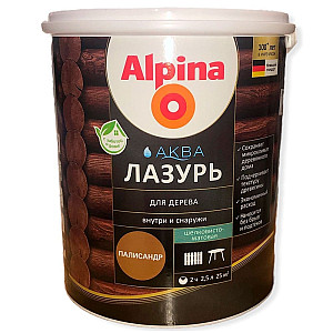 Лак Alpina Аква Лазурь 948106686 для дерева палисандр 2.5 л