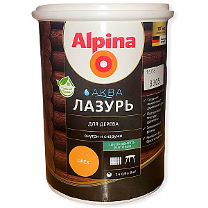 Лак Alpina Аква Лазурь 948106683 для дерева орех 0.9 л