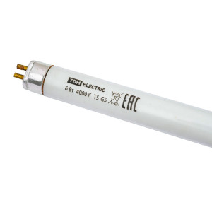 Лампа люминесцентная TDM Electric SQ0355-0015 ЛЛ-16/6 Вт T5/G5 4000 К линейная двухцокольная 226.3 мм