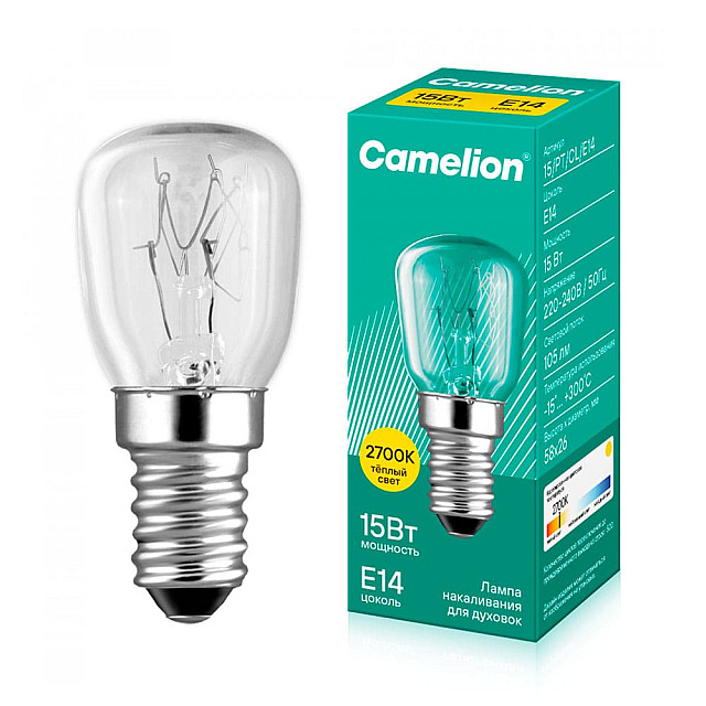 Лампа накаливания Camelion MIC 15/PT/CL/E14 для духовок