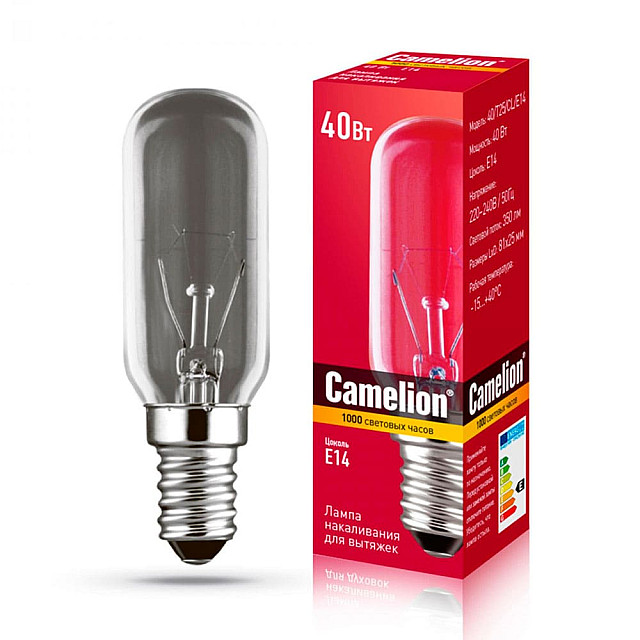 Лампа накаливания Camelion MIC 40/Т25/CL/E14 для духовок