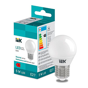 Лампа светодиодная IEK LED LL-I-G45-5-230-65-E27 шарик 400lm 6500K