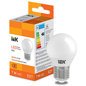 Лампа светодиодная IEK LED LL-I-G45-7-230-30-E27 шарик 600lm 3000K