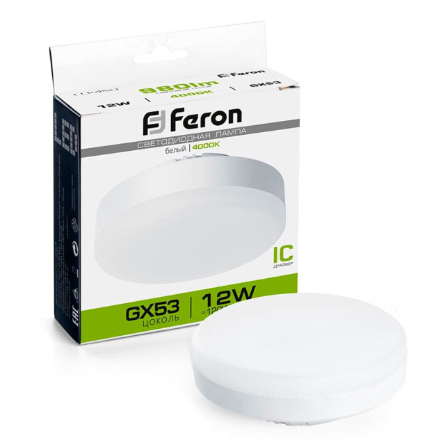 Лампа светодиодная Feron LB-453 25835 12W 230V GX53 4000K для натяжных потолков