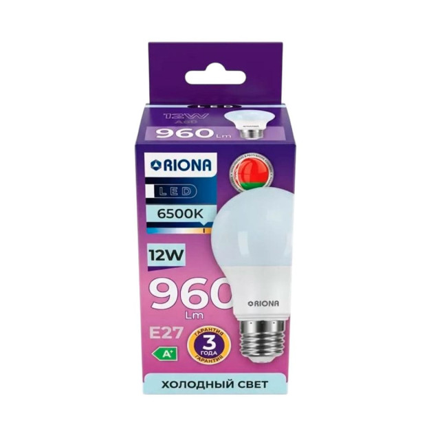 Лампа светодиодная Riona LED А60 12W 6500K E27
