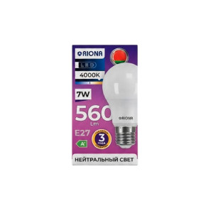 Лампа светодиодная Riona LED А60 7W 4000K E27