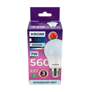 Лампа светодиодная Riona LED А60 7W 6500K E27